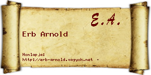 Erb Arnold névjegykártya